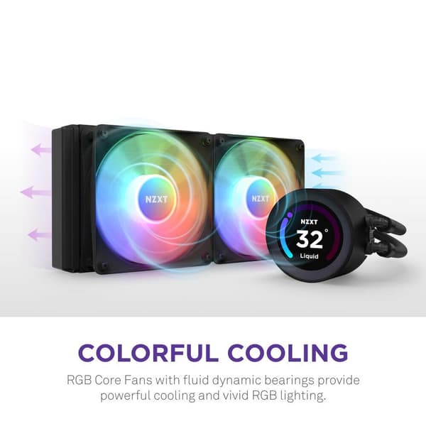 AIO Liquid Cooler NZXT Kraken Elite RGB 280 Black, Customizable LCD Display