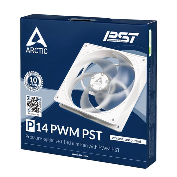 Fan ARCTIC P14 PWM PST White/Transparent