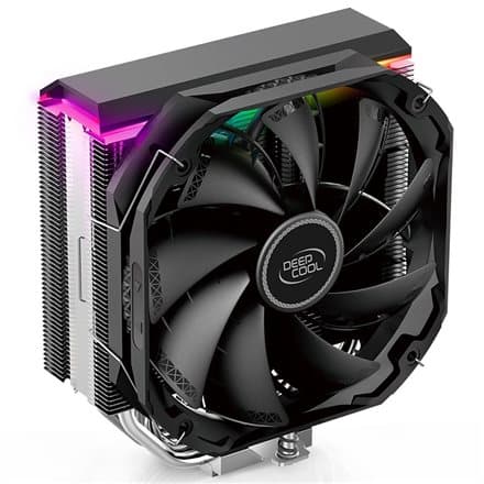 DeepCool AS500, CPU Air Cooler, 1x140mm PWM Fan, Addressable RGB LED, Intel LGA2066/2011-v3/2011/1700/1200/1151/1150/1155, AMD AM5/AM4, 142×98×164 mm( musta