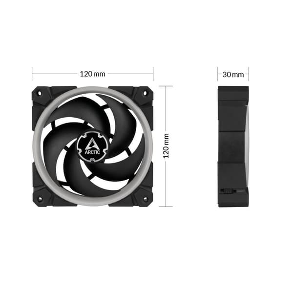 Fan ARCTIC BioniX P120 A-RGB Black 120mm 3 Fan Pack - Controller included