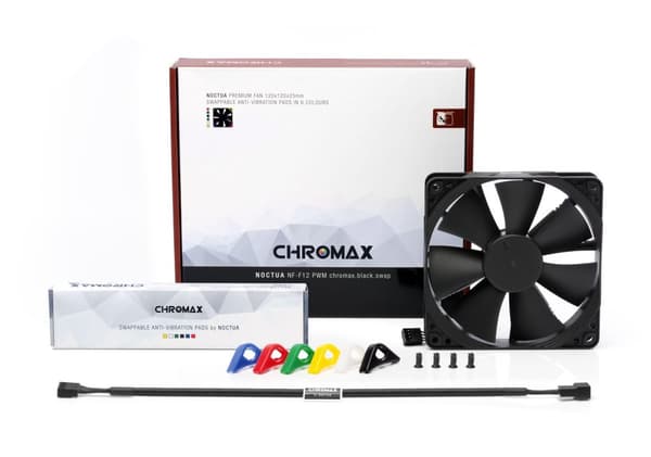 Fan Noctua 120mm NF-F12 PWM Chromax.black.swap Sort