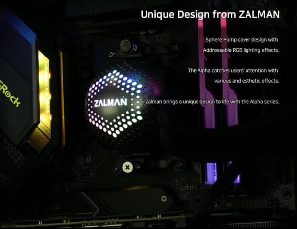 Zalman vodní chladič CPU ALPHA28 White/ 2 x 140 mm / PWM / ARGB / bílý