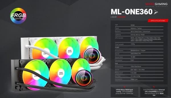 Mars Gaming ML-ONE360 CPU Liquid Cooling FRGB