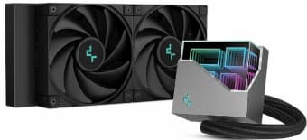 DeepCool LT520, 240mm CPU Liquid Cooler, 2x120mm FK120 PWM FDB Fans, 4th Gen Water Pump, ARGB Multidimensional Infinity Mirror Top Cap, Black, Int.LGA Sort