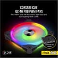 Miniatyrbild 1 av 4: CORSAIR iCUE QL140 RGB 140mm PWM Dual Fan Kit with Lighting Node CORE