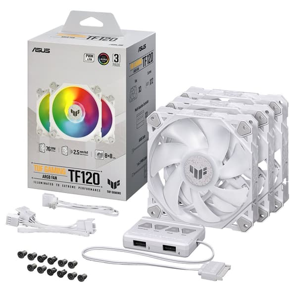 ASUS TUF GAMING TF120 ARGB WHITE EDITION 3IN1 Air cooler 12 cm 3 pc(s) Vit