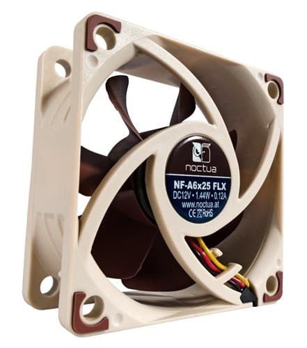 Noctua NF-A6X25 FLX datorkylsystem Datorfodral Fläkt 6 cm Brun