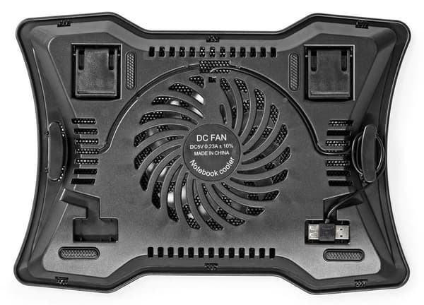 NEDIS stojan na notebook/ univerzální/ pro notebooky do 17"/ 1x ventilátor 125 mm/ USB/ plast-kov/ černý Svart