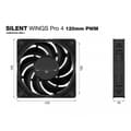 Miniatyrbild 6 av 6: Be Quiet Fläkt Silent Wings Pro 4 Pwm 120 Mm Svart