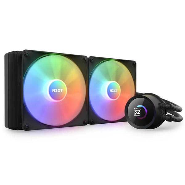 Nzxt Væskekøling Kraken 280 Rgb Vent Rgb Display Lcd Transparent Sort