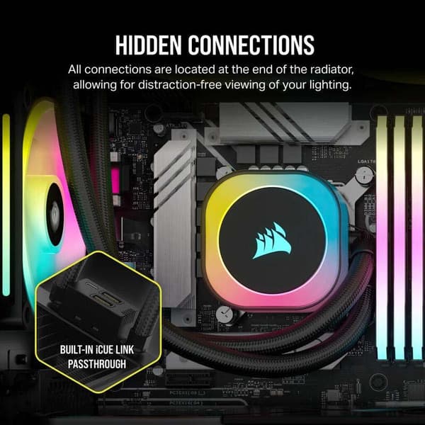Corsair Nestejäähdytys H100i Icue Link Rgb Aio 240 Mm Cw-9061001-ww Kultainen