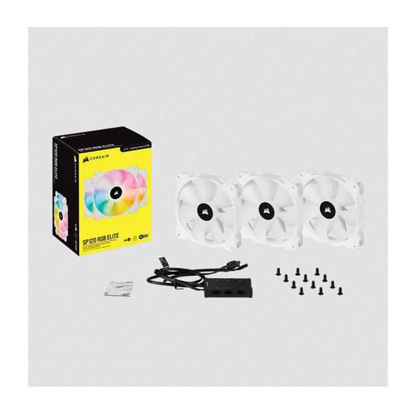 Corsair Fläkt Sp120 Rgb Elite 12x12 Mm 3 Enheter Vit