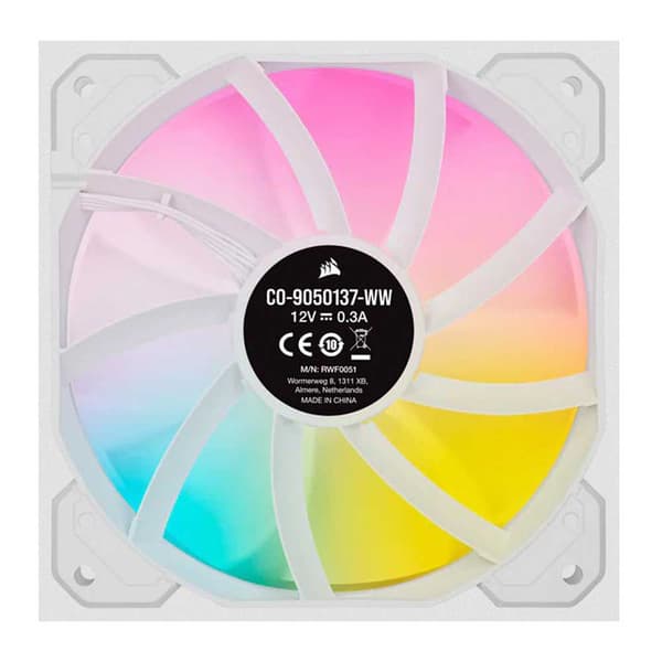 Corsair Fläkt Sp120 Rgb Elite 12x12 Mm 3 Enheter Vit