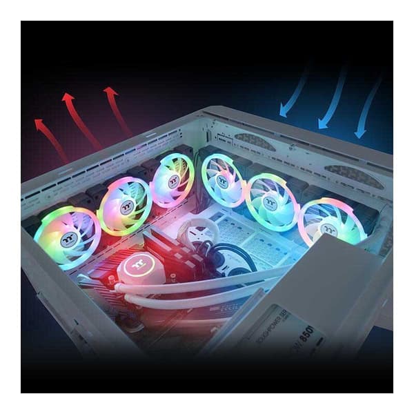 Thermaltake Premium Udgave Swafan Ex12 Argb Tt 120 Mm Ventilator 3 Enheder Transparent