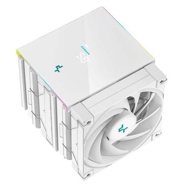 DeepCool AK620 DIGITAL White - CPU-fläkt för Intel och AMD-sockel med digital display och ARGB LED-remsor