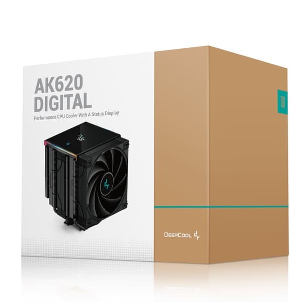 DeepCool AK620 DIGITAL Processor Luftkøler 12 cm Sort 1 stk.