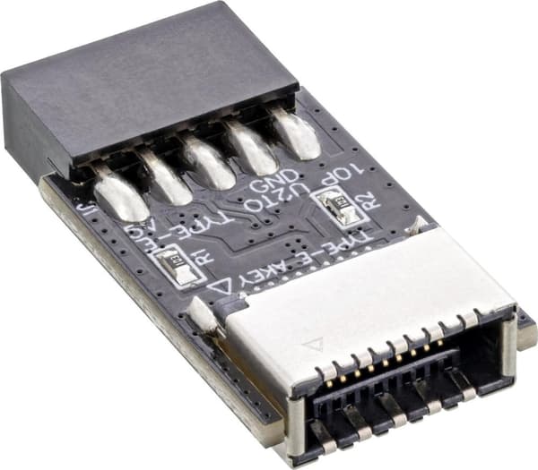 InLine® USB 2.0 til USB 3.2 Type-E Key-A adapter intern (33446Q)