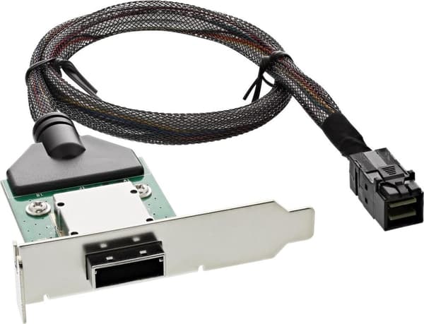 InLine® SAS HD LP PCI slotbeslag med kabel, udv. SFF-8088 på int. SFF-8643, 0,75 m
