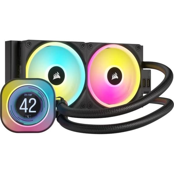 Vattenkylning - CORSAIR - iCUE LINK H100i LCD AIO - 240 mm Kylare - Vätskekylning för CPU