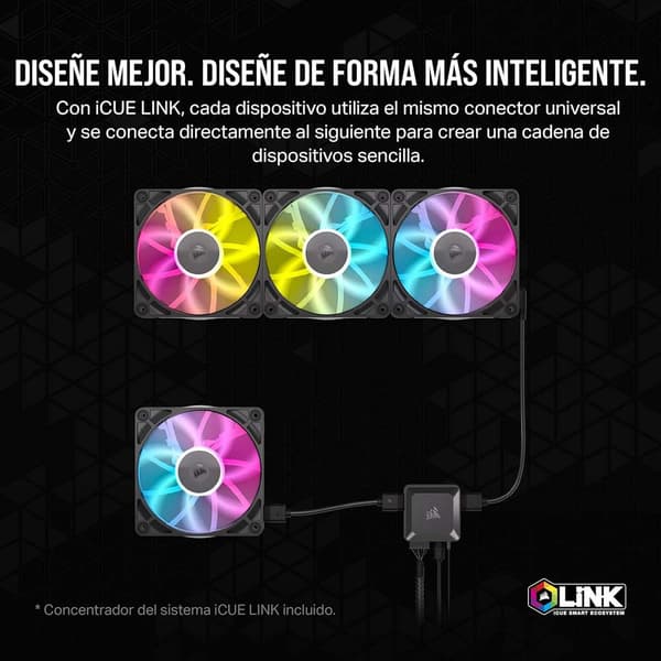 Corsair Ventilator Rx Rgb Series Icue Link Rx120 Co-9051022-ww 3 Enheder