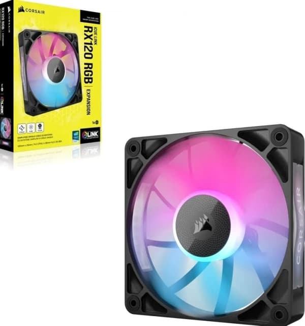 Corsair iCUE LINK RX120 RGB datorfodral fläkt 12 cm Svart 1 st (CO-9051017-WW)