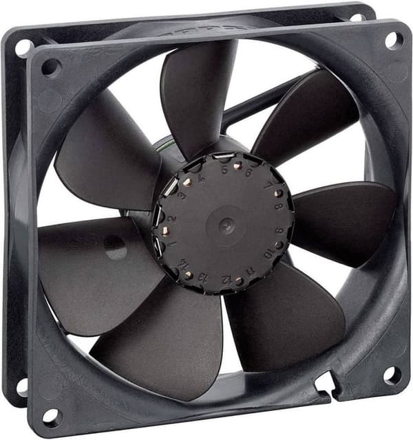EBM Pope 3414NGM aksial ventilator 24 V/DC 70 m³/h (lxbxh) 92 x 92 x 25,4 mm Sort