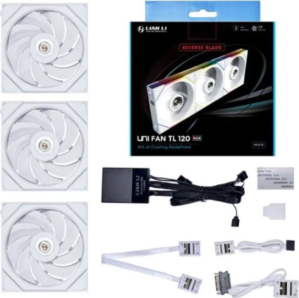 Lian Li UNI FAN TL-serien inverterad lövfläkt, paket om 3 inkl. kontroller - 120 mm - 2 300 t