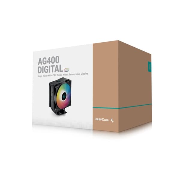 DeepCool AG400 Digital BK ARGB Processor Luftkylare 12 cm Svart 1 st.