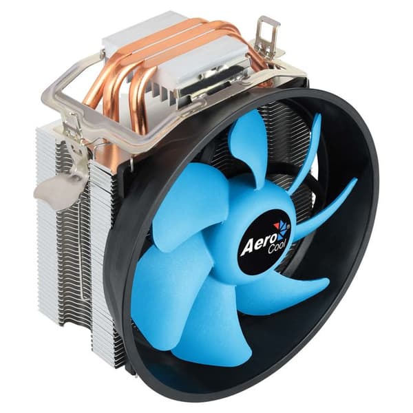 Aerocool VERKHO3PLUS CPU kylare - LGA 1150/1151/1155 - 3 koppar värmerör - 120mm fläkt Gjuten aluminium, Svart, Blå