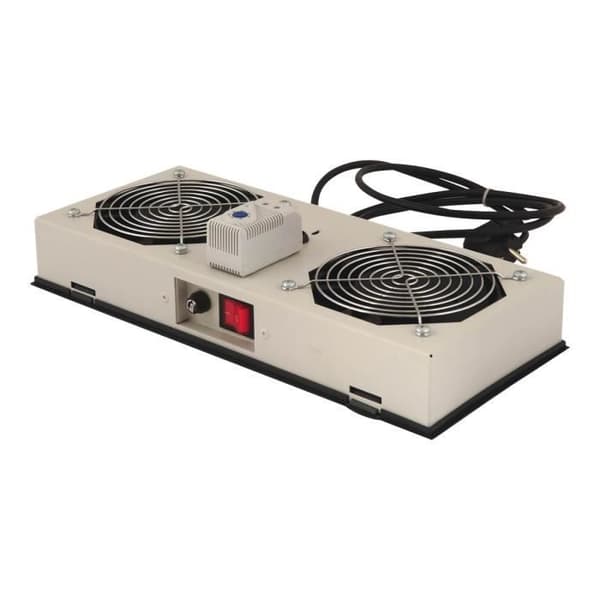 Fläktlåda - DIGITUS - DN-19 FAN-2-WM-I - 2 fläktar - Termostat - Svart