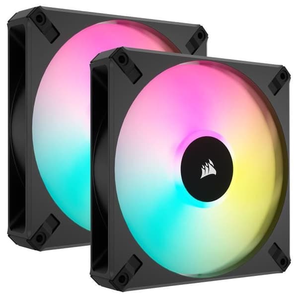 CORSAIR - AF140 RGB ELITE - AF ELITE Series-fläktar - 140 mm - AirGuide - Two-Pack - Svart - (CO-9050156-WW)