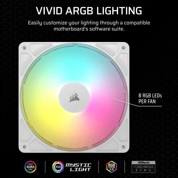 Corsair Rs140 Argb Pwm 14 Cm Fläkt 2 Enheter
