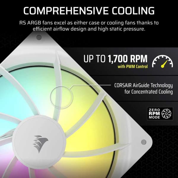 Corsair Rs140 Argb Pwm 14 Cm Fläkt 2 Enheter