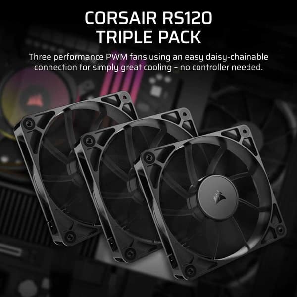 Corsair Rs140 Pwm 12 Cm Blæser 3 Enheder