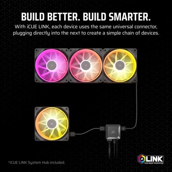 Corsair Pwm Icue Link Lx120 Rgb 120 mm Fläkt 3 Enheter