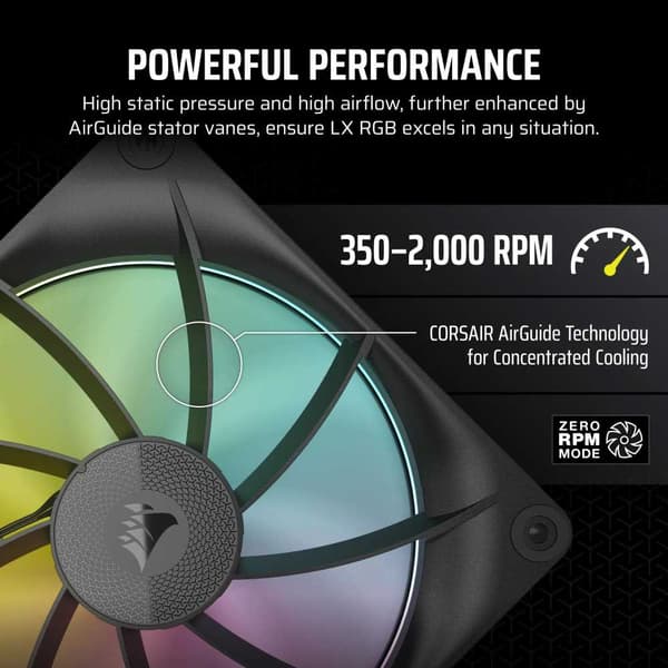 Corsair Pwm Icue Link Lx140 Rgb 140 mm Fläkt
