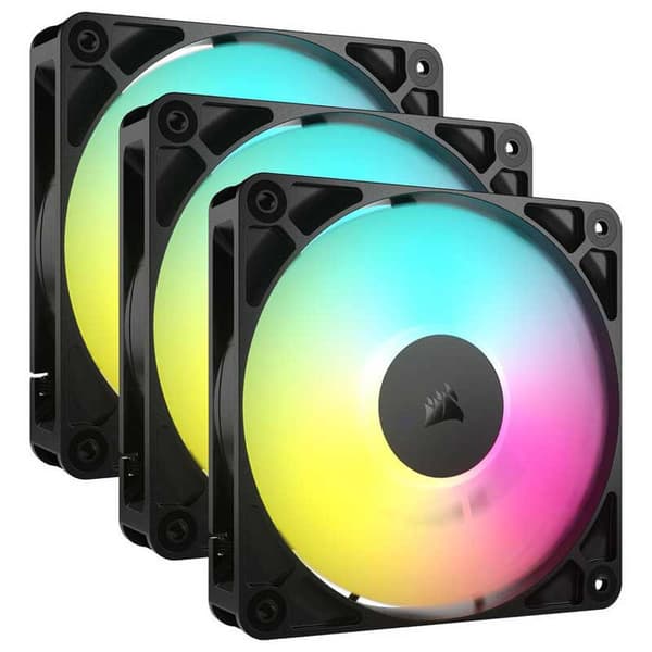 Corsair Rs120 Argb Pwm 12 Cm Fläkt 3 Enheter Svart