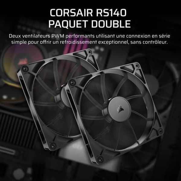 Paket med 2 st 140 mm PWM-fläktar - CORSAIR - RS140