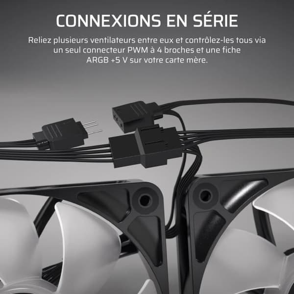 120 mm ARGB fläkt - CORSAIR - RS120 - Vit - Högpresterande kylning och ARGB ljuseffekter