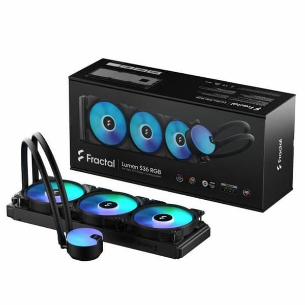 Bärbart Kylskåp Fractal Lumen S36 v2 RGB Svart