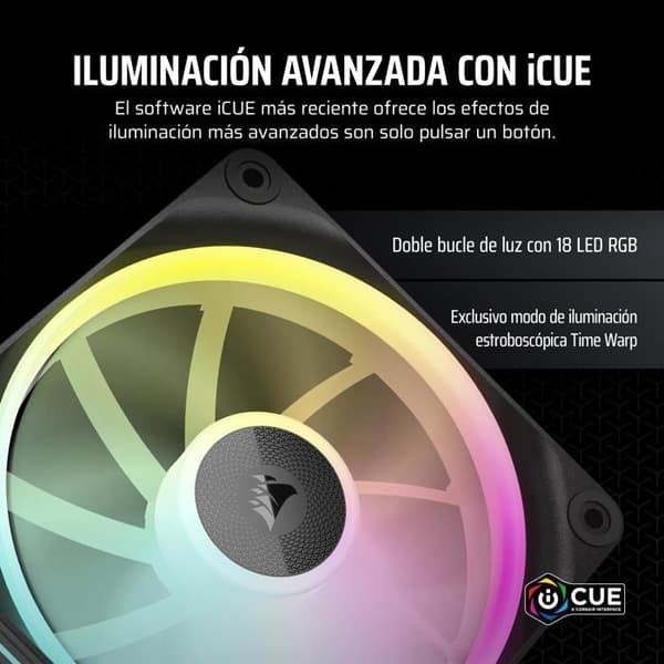 CORSAIR iCUE Link LX120 RGB 120 mm PWM-fläkt - dubbla ljusslingor