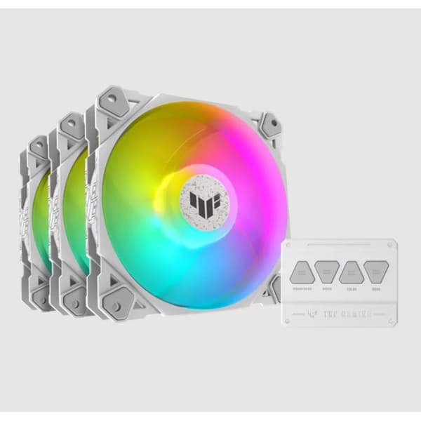 ASUS TUF Gaming TF120 ARGB fläkt 3-pack inkl. RGB-Controller - 120mm, vit
