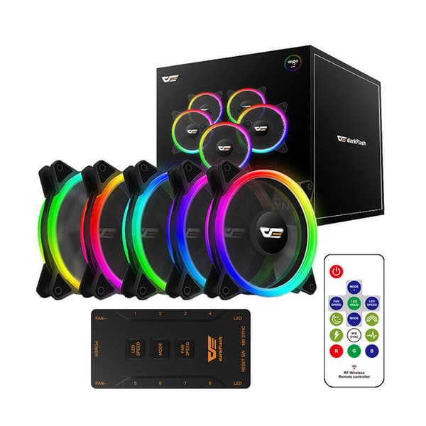 Datamaskinviftesett ARGB Darkflash DR12 Pro 5in1 120x120 (svart)