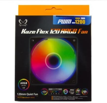 Køler Kaze Flex 120 ARGB PWM 120 mm kabinetventilator KF1225FD18AR-P, Scythe