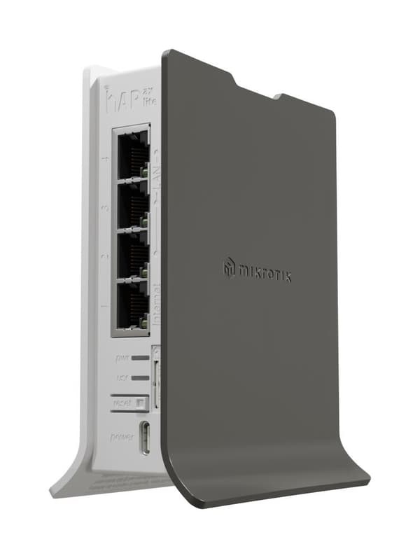 Trådløs ruter trådløs ruter (wi-fi 6, 4x10/100/1000m, l41g-2axd&fg621-ea), Mikrotik Grå, Hvit