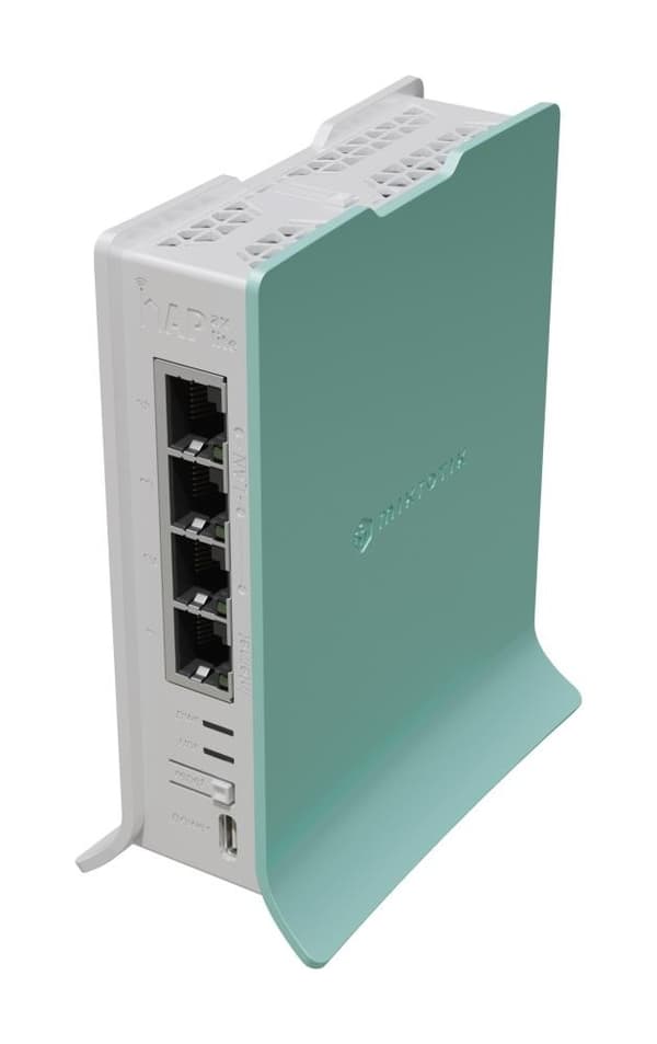 Trådløs ruter trådløs ruter (wi-fi 6, dvs. 802.11ax, 4x10/100/1000m, l41g-2axd), Mikrotik Grønn, Hvit