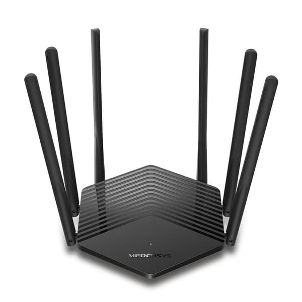 Trådløs ruter 1900 mbps (1 wan, 2x10/100/1000m, antall antenner 6, mr50g), Mercusys Sort