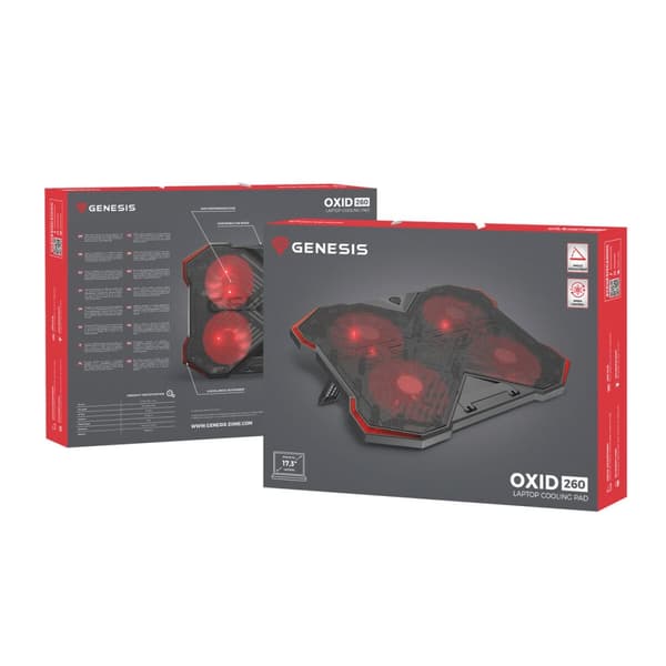 Kylplatta till laptop Genesis Oxid 260 Svart 17"