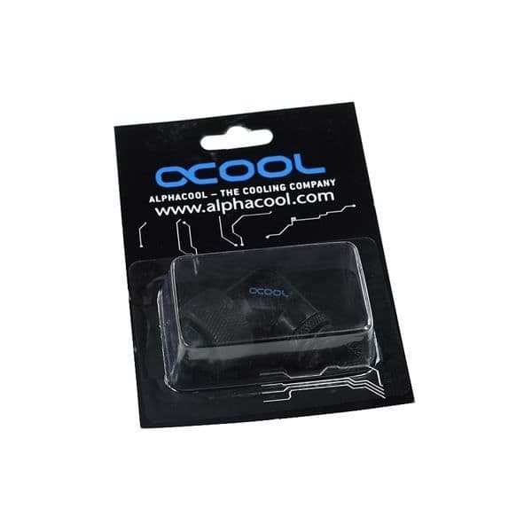 Alphacool 16-10 kompressionskoppling 90° roterande G1-4'' - djupsvart