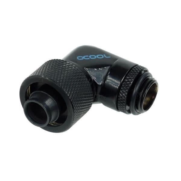 Alphacool 16-10 kompressionskoppling 90° roterande G1-4'' - djupsvart
